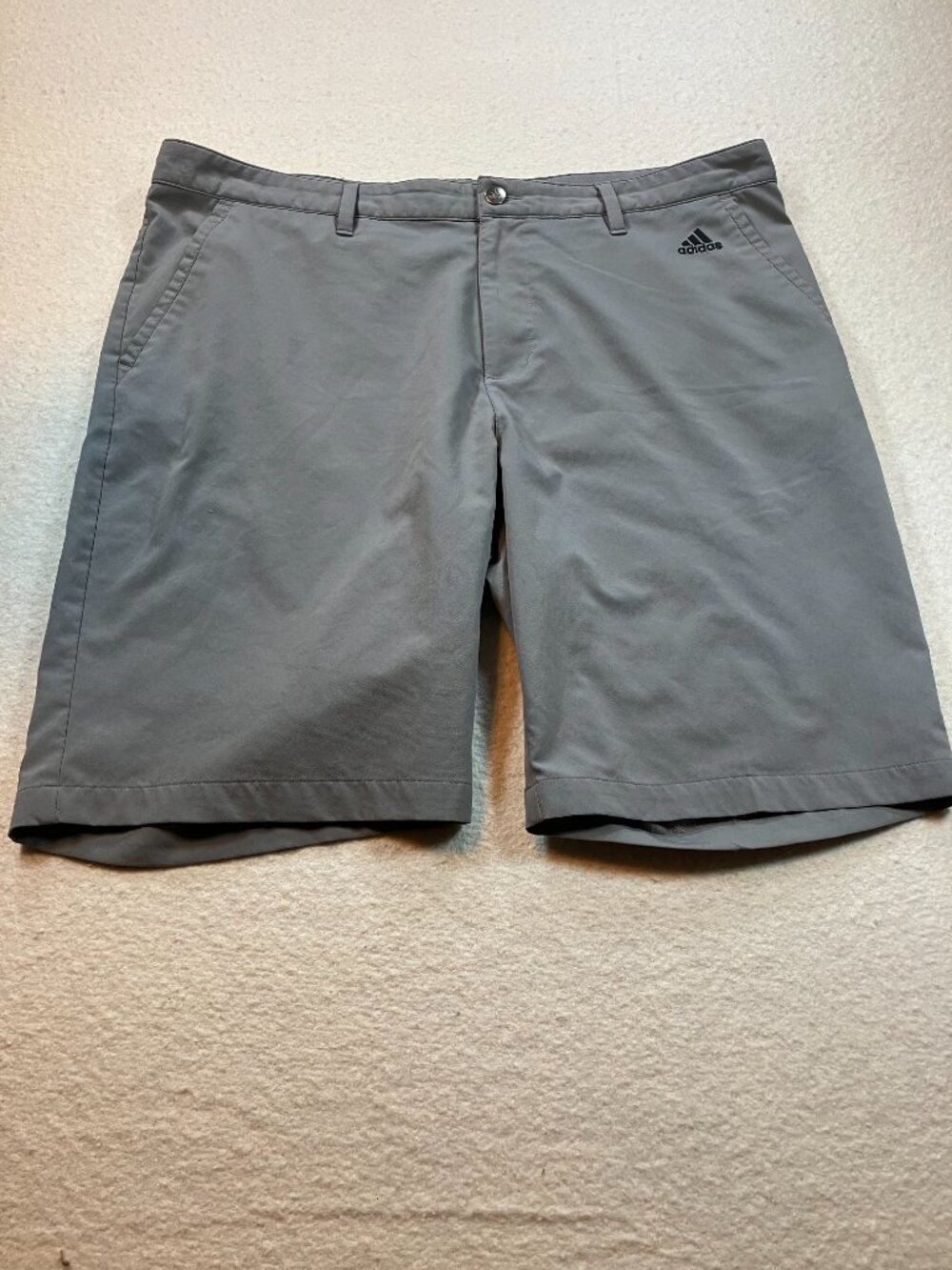 Adidas Golf Shorts Mens Size 38 Gray Performance Stretch Flat Front